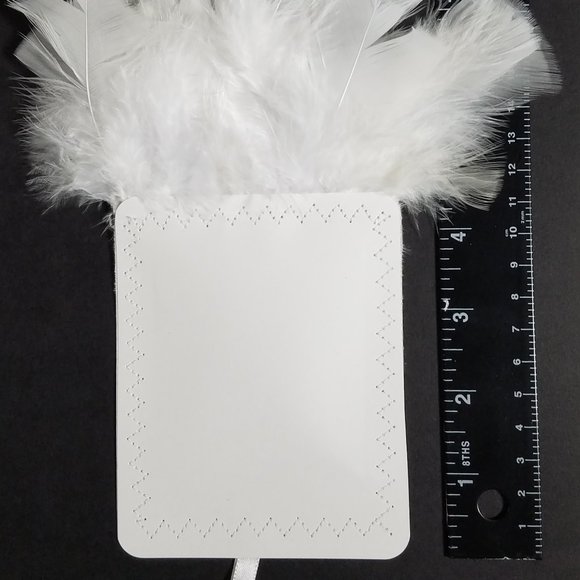 New - White Genuine Feather Pocket Square Insert - Picture 4 of 6